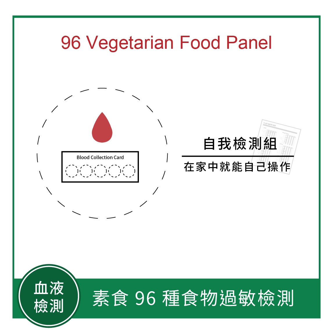 素食 96 種食物過敏檢測（慢性IgG）